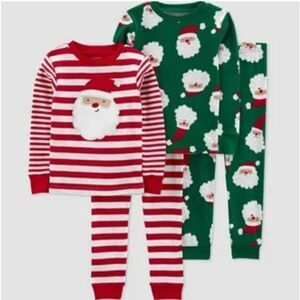 Carter's Toddler4pc Cotton Long Sleeve Christmas Santa Pajama Set size 18M